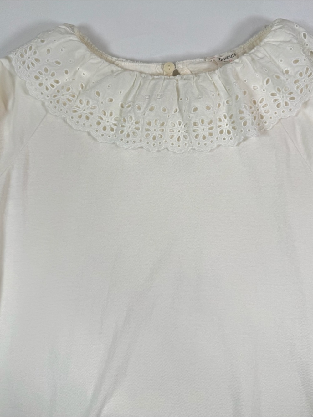 CREWCUTS Girls M Eyelet Lace Collar Blouse Cottagecore Romantic‎ Feminine - Picture 2 of 12